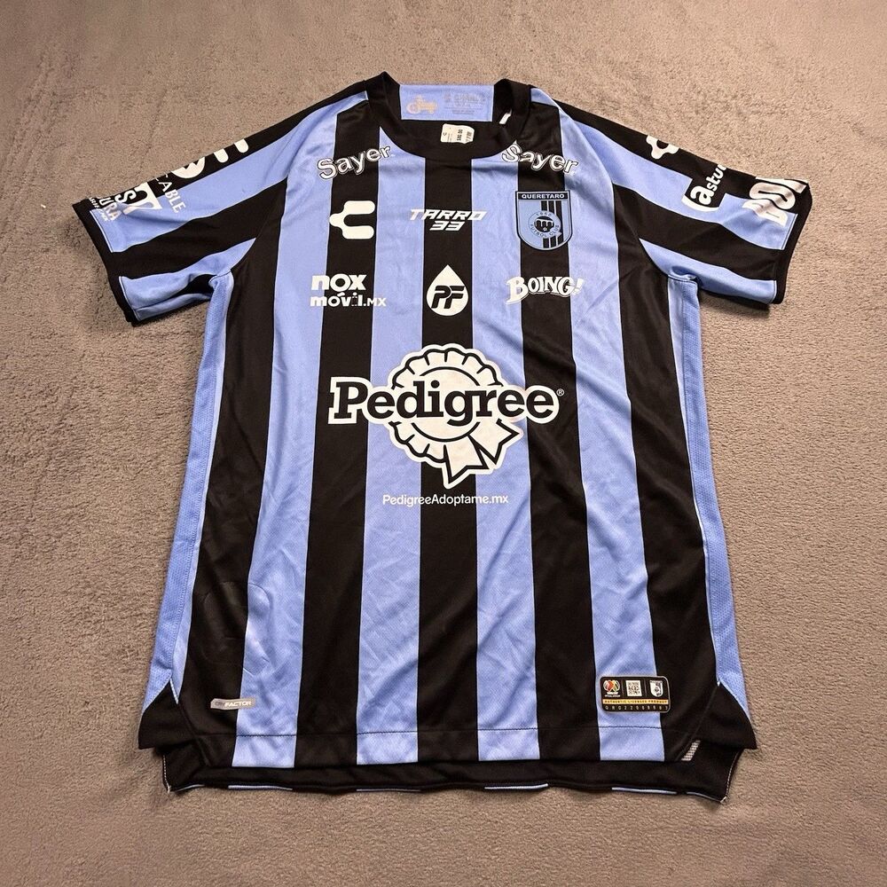 Charly Queretaro FC 2022/2023 Home Soccer Jersey Mens Medium Blue Black Liga MX